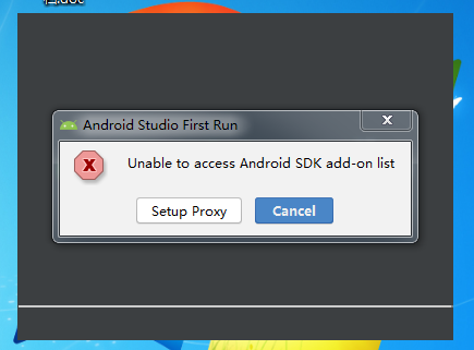 Android studio初次安装启动时弹出unable to access android sdk add-on list提示的解决方法